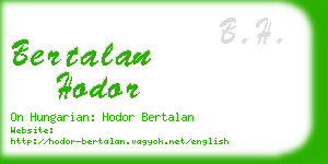 bertalan hodor business card